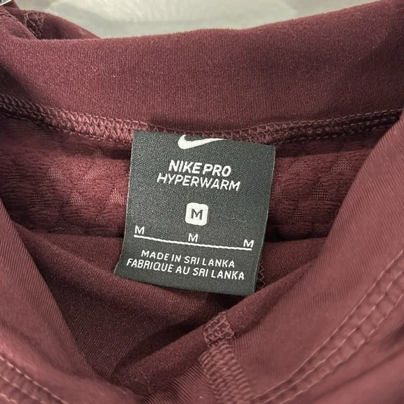 Nike Pro Hyperwarm Training Hoodie Maroon Size M - Picture 7 of 8
